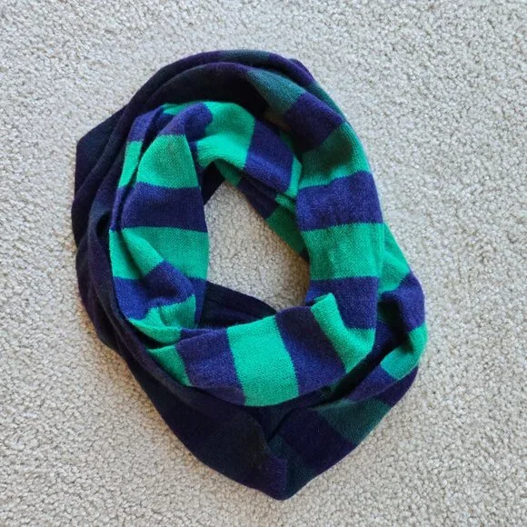 NWOT Nordstrom Cashmere Infinity Scarf Green Stripe Ombre - Picture 1 of 5